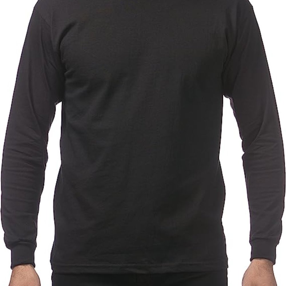 COPY - Pro Club Men Heather Gray 2XL-3XL Heavyweight Cotton Long Sleeve Crew Ne…
